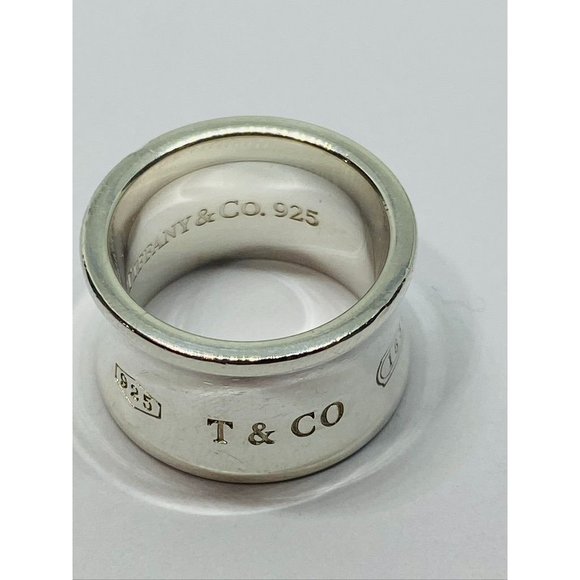 Tiffany & Co. Sterling Silver 1837 Wide Band Ring Size 4.75 - Picture 3 of 8